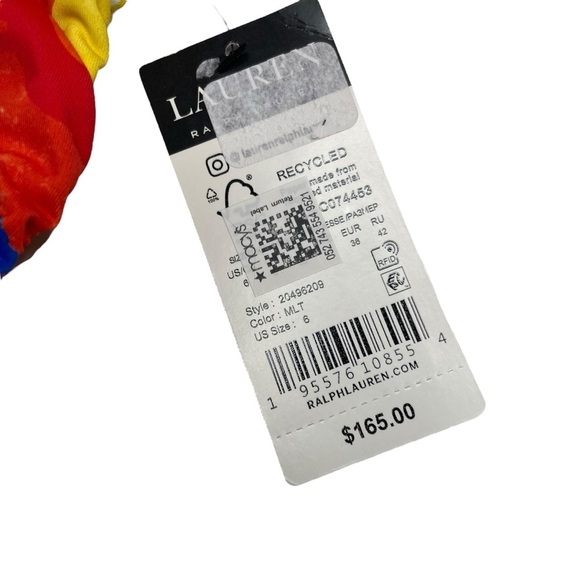 Lauren Ralph Lauren Floral Shirred V-Neck One-Piece Size 6 New NWT - Picture 3 of 7